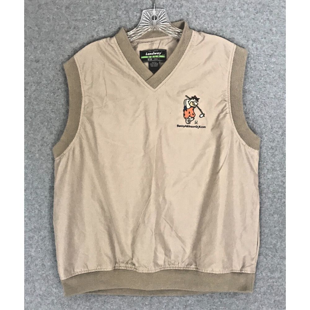 Landway Golf Fred Flintstone Benny Atkinson‎ Golf Vest Mens Small Sleeveless